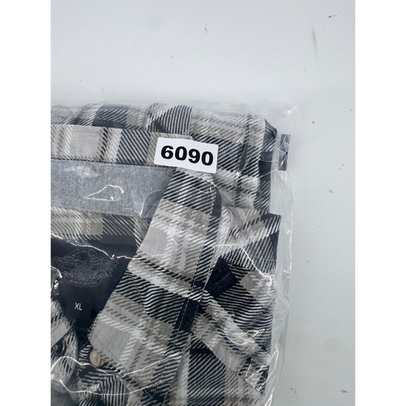 Harley Davidson Flannel Shirt XL Plaid Patches Button Up Embroidered Pearl Snaps - Picture 15 of 15